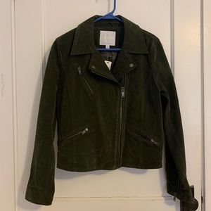 Anthropologie Green Suede Jacket